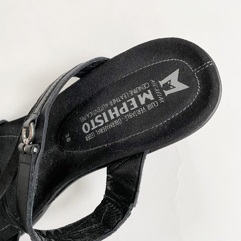 Mephisto Air Relax Black Wedge Sandals Size 38 - Picture 4 of 8